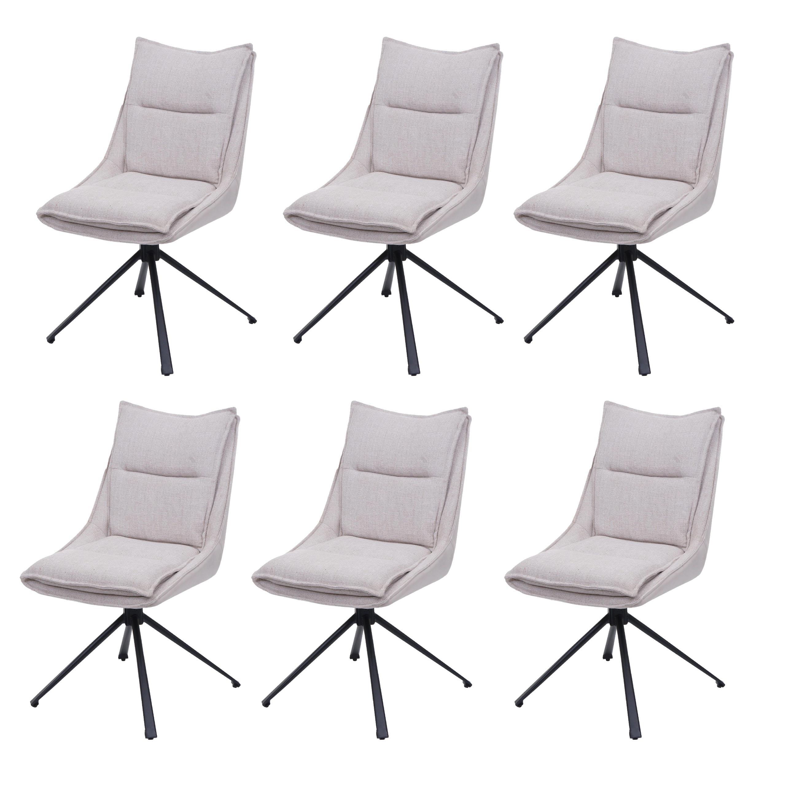 ESSZIMMERSTUHL Cremeweiß 6er-Set - Beige/Weiß, Textil (52/92/52cm) - MCW