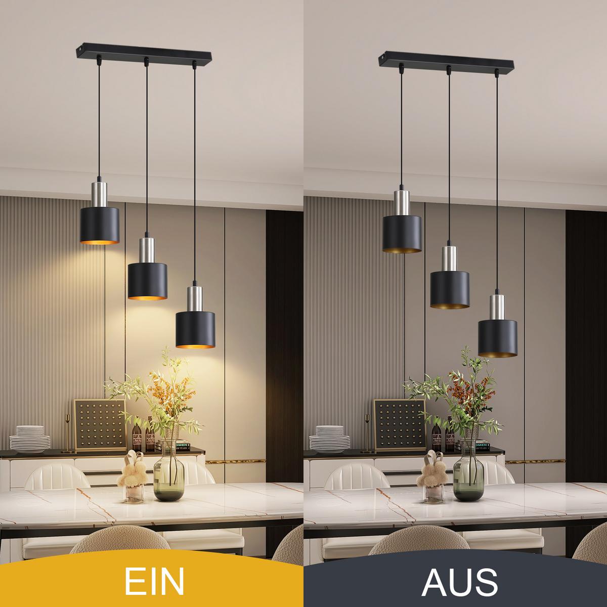 PENDELLEUCHTE Kaelthira 40/12/173.5 cm - Schwarz, Metall (40/12/173.5cm) - ZMH