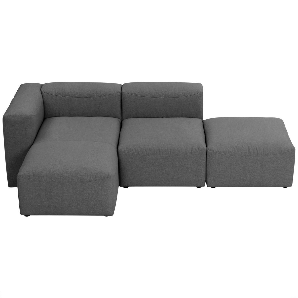 ECKSOFA mit Hocker rechts Kattrina Flachgewebe anthrazit - Anthrazit, Kunststoff (160/250cm) - 58aufmkessel