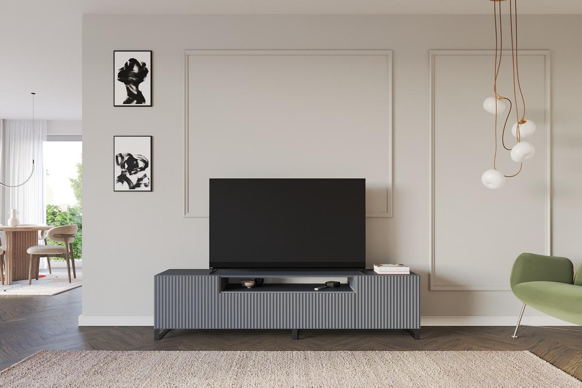 LOWBOARD NOA-2-S 200x53x41 cm - Graphit - Graphitfarben/Schwarz, Holzwerkstoff (200/53/41cm) - ALTDECOR