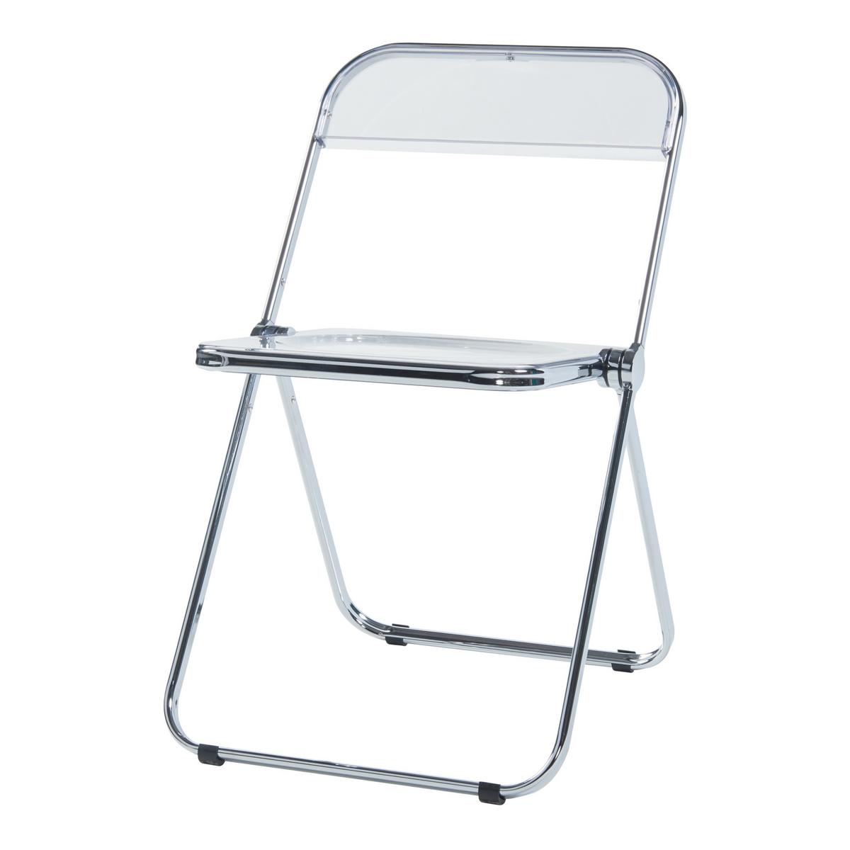KLAPPSTUHL-SET Pornainen 4 TLG. - Transparent, Kunststoff/Metall (46/74/47cm) - [en.casa]