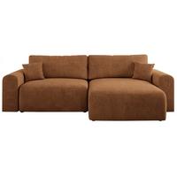 ECKSOFA NELSON Orange Struktur - Schwarz/Orange, Kunststoff/Textil (274/152cm) - MKS