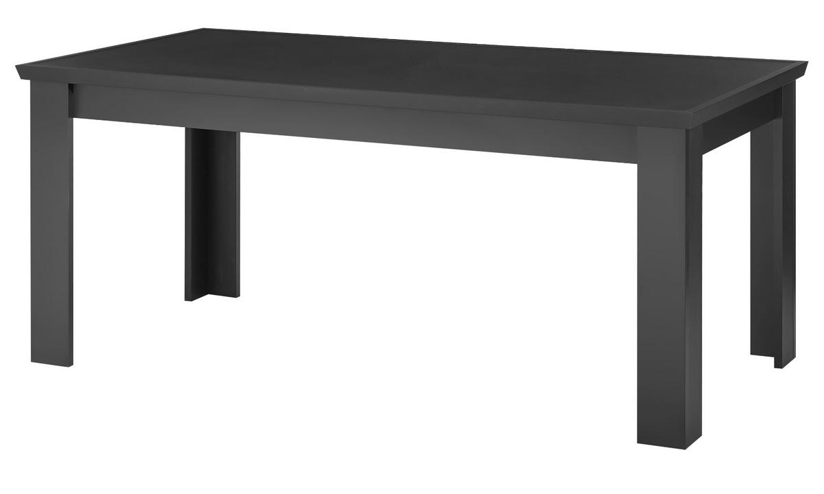 ESSTISCH schwarz matt 180 x 90 cm, Esszimmer Tisch Landhaus-Stil - Schwarz, Holzwerkstoff/Metall (180/77/90cm) - Furn.Design
