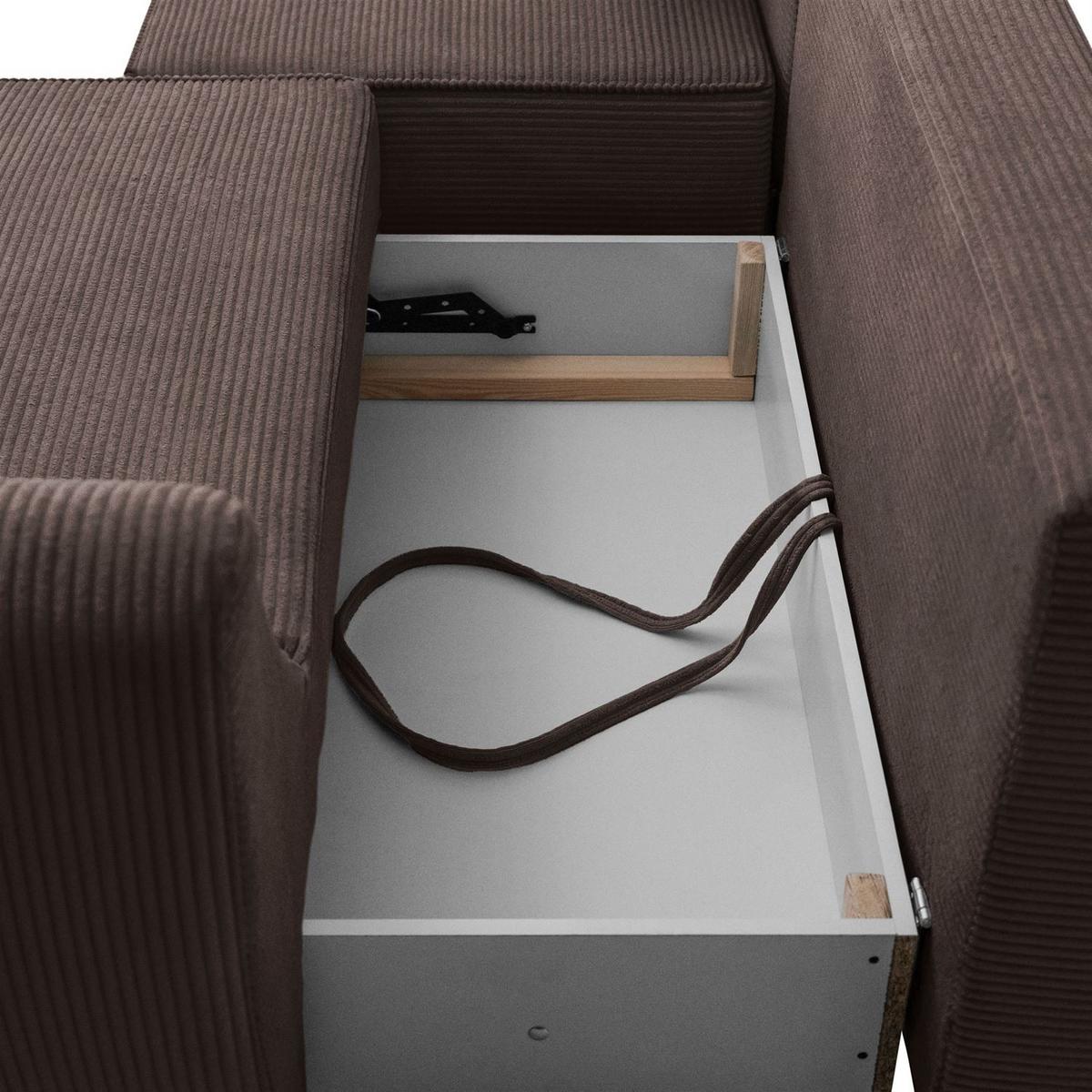 SOFA ASPEN Zweisitzer mit Schlaffunktion, Anafi 18 - Braun, Textil (267/94/95cm) - Lookway