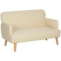 2 SITZER SOFA, 130 x 74 x 79 cm, Cremeweiß - Weiß, Textil (74/79/130cm) - HOMCOM