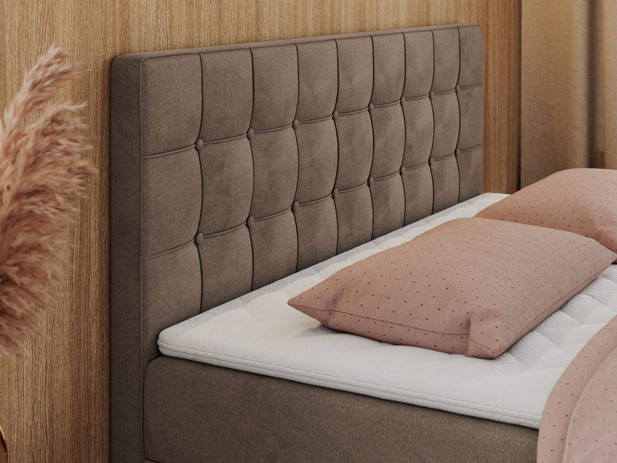 BOXBETT CARMEN 200/200 Braun Velvet - H4 - Braun, Holz/Textil (200/200cm) - MKS