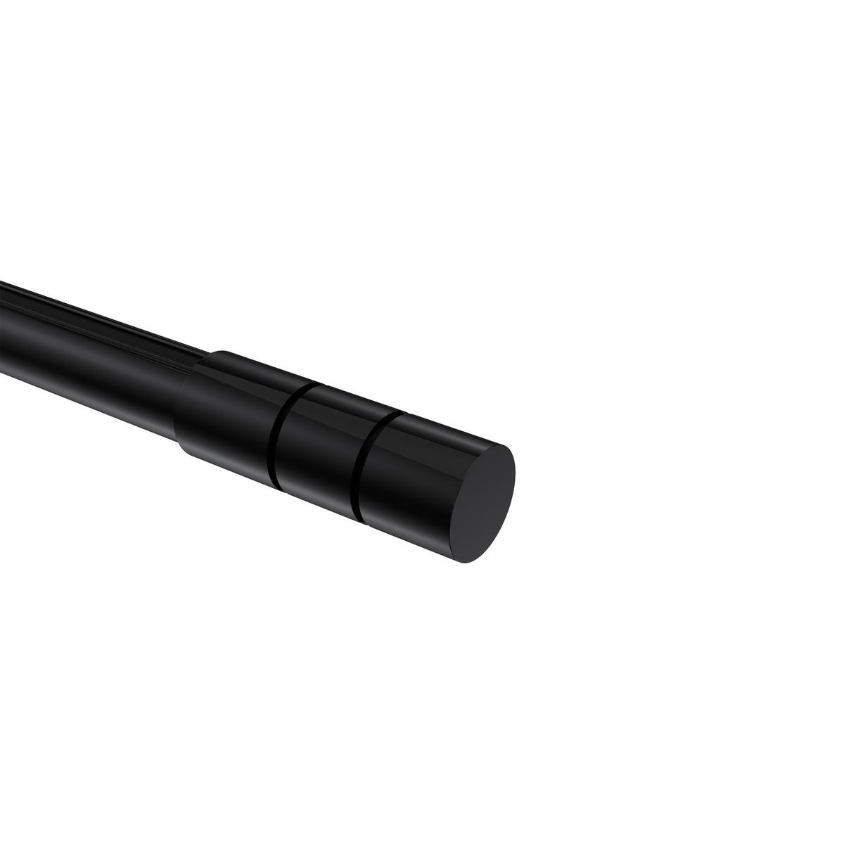 ENDSTÜCKE FÜR GARDINENSTANGEN 20 mm Ø, Elanto Schwarz, Packung 2 Stück - Schwarz, Metall (6.4/2.4/2.4cm) - INTERDECO