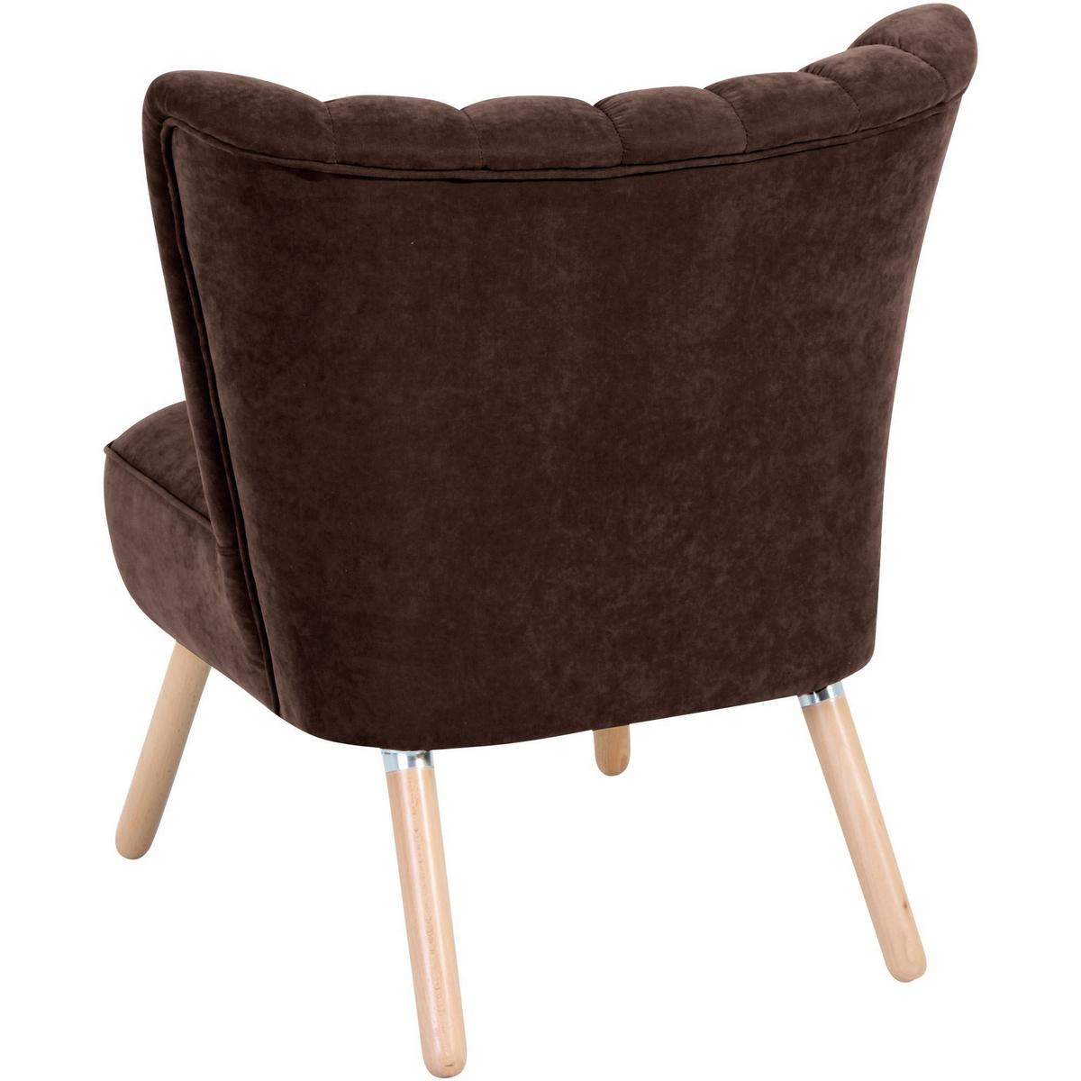 SESSEL Kadisha Bezug Velourstoff Buche natur / braun - Dunkelbraun/Buchefarben, Kunststoff (70/80/66cm) - 58aufmkessel
