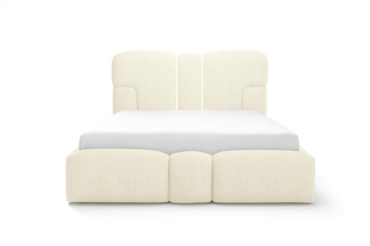 POLSTERBETT Jordan Komplettset - Creme, Holzwerkstoff/Textil (160/200cm) - Fun Möbel