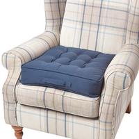 SITZKISSEN dunkelblau 50/50/10 cm – Sesselkissen, Baumwolle - Dunkelblau, Textil (50/50/10cm) - Homescapes