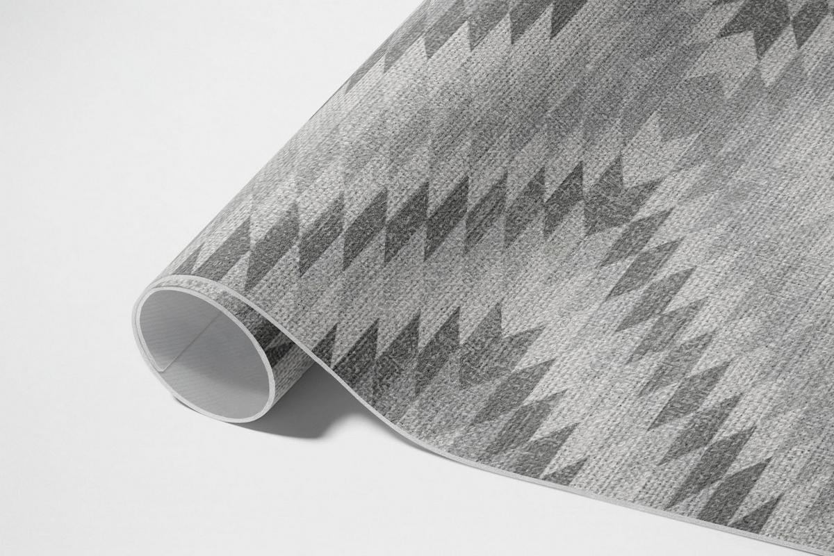 TEPPICH 80x120 cm Türkisches Dekor Stoffoptik - Hellgrau, Kunststoff (80/120cm) - Wallfluent