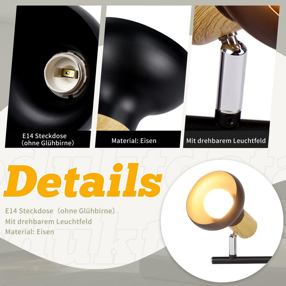 DECKENSTRAHLER Ledbetter 2-flammig 25.5/11/15.5cm - Schwarz, Metall (25.5/11/15.5cm) - Nettlife
