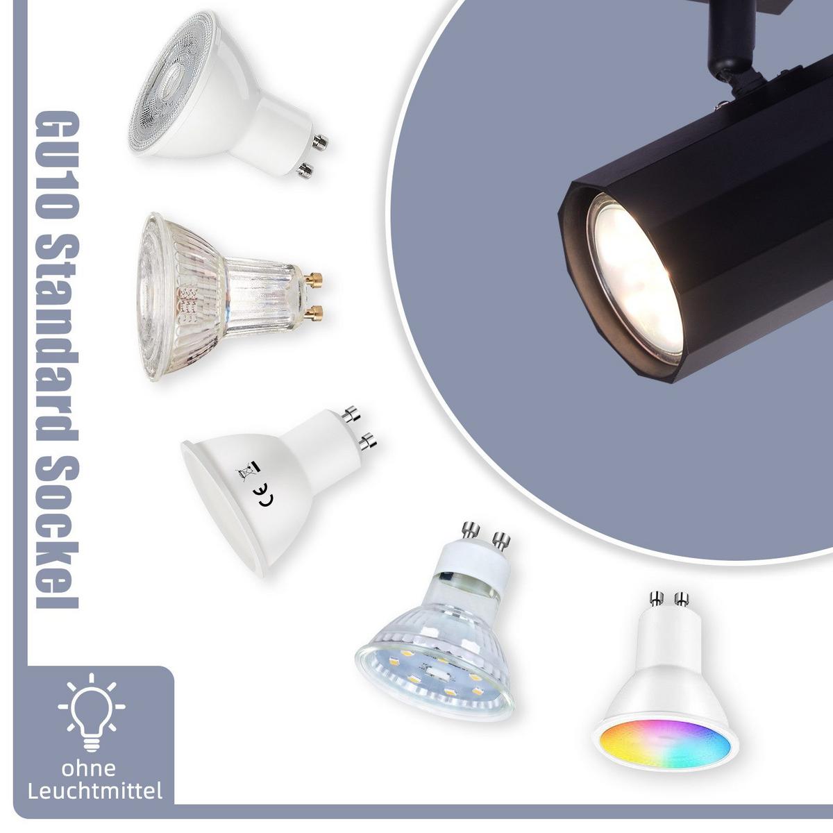 DECKENSTRAHLER Adorf 1-flammig 10/2.5/15.3 cm - Schwarz, Metall (10/2.5/15.3cm) - Nettlife