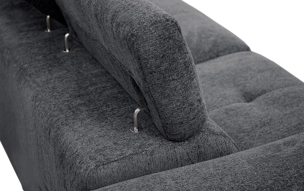 SOFA CALVERA 3-Sitzer, graphitfarben - Graphitfarben/Schwarz, Holzwerkstoff/Textil (204/79/106cm) - Wozimo