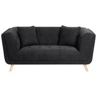 2-SITZER-SOFA Stoff Schwarz Habo - Hellbraun, Textil (176/78/72cm) - Beliani