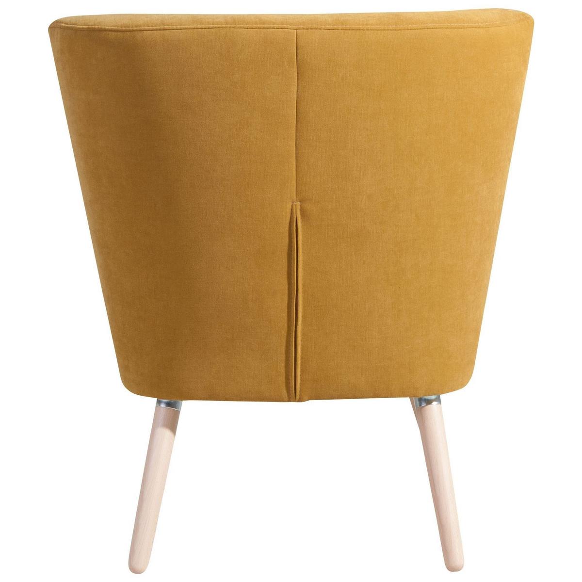 SESSEL Kassi Bezug Veloursstoff Buche natur / mais - Gelb, Kunststoff (69/80/68cm) - 58aufmkessel