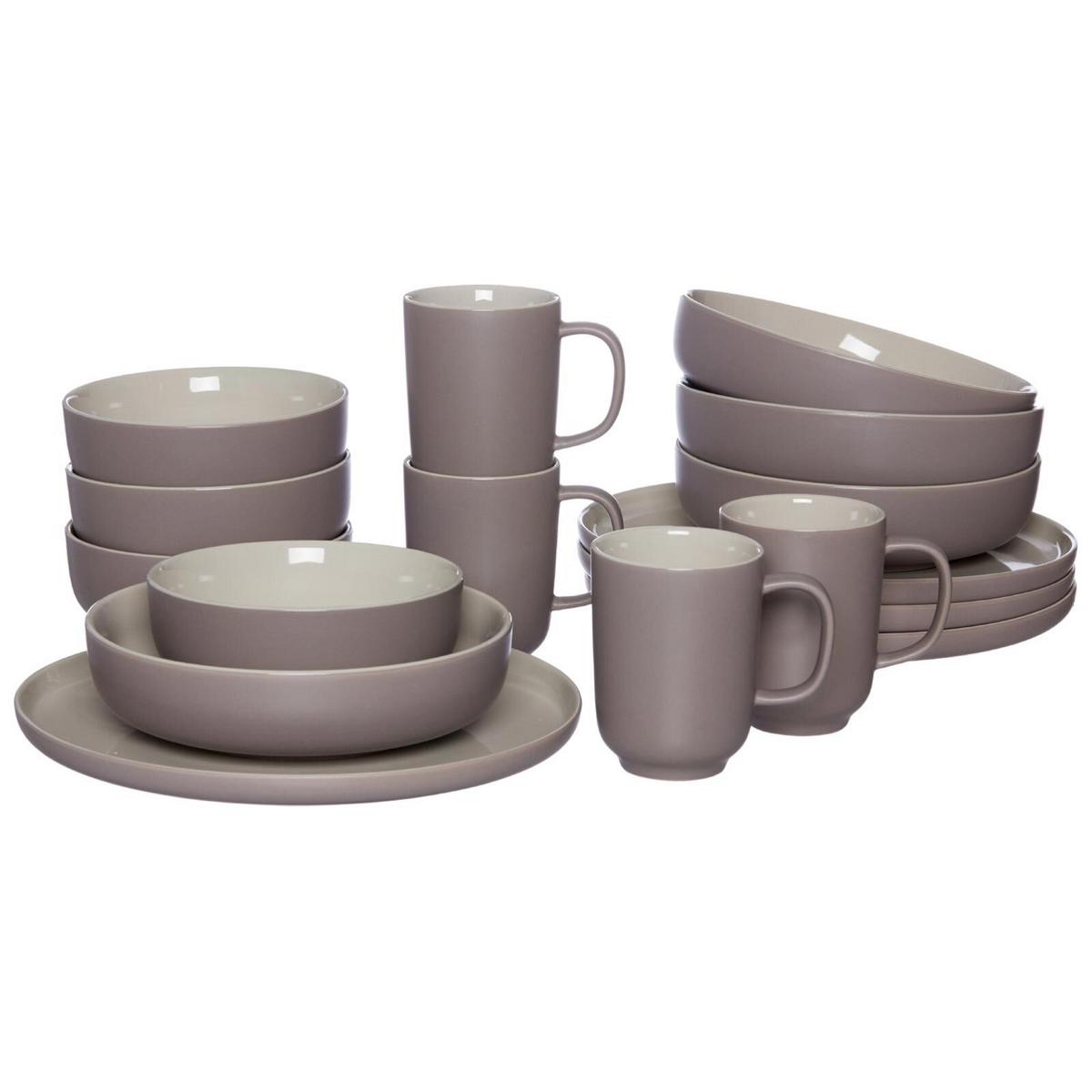 XXL KOMBISERVICE Jasper mint-taupe 32er Set - Taupe/Mintgrün, Keramik (2/2/2cm) - Ritzenhoff Breker