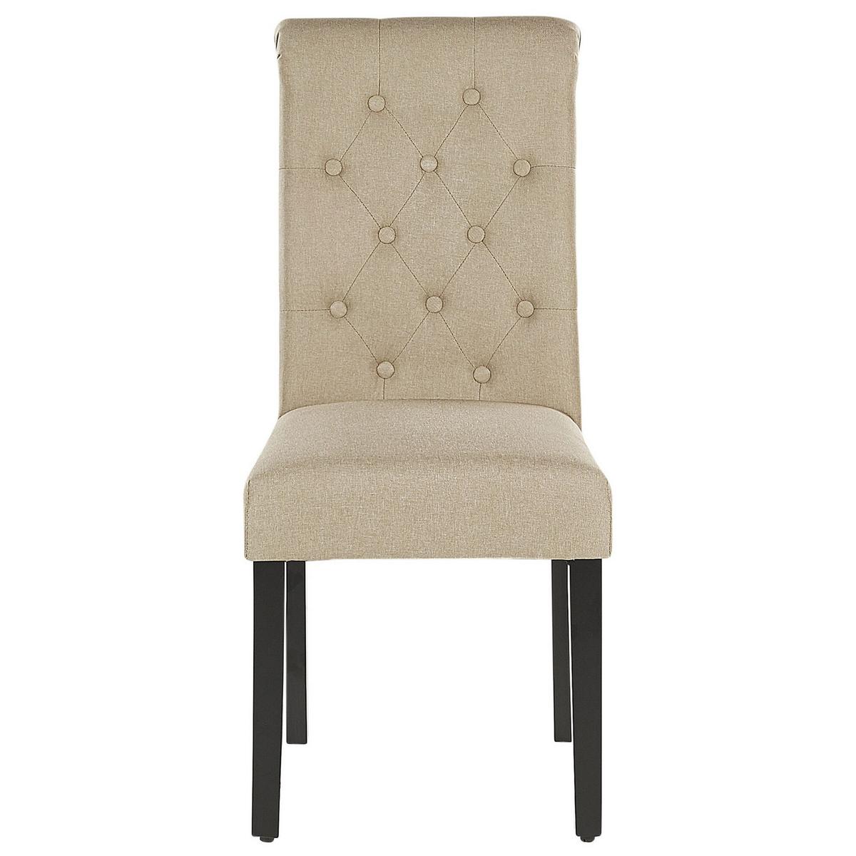 ESSZIMMERSTUHL 2er-Set Polsterbezug Beige Velva - Sandfarben, Holz/Textil (46/98/48cm) - Beliani