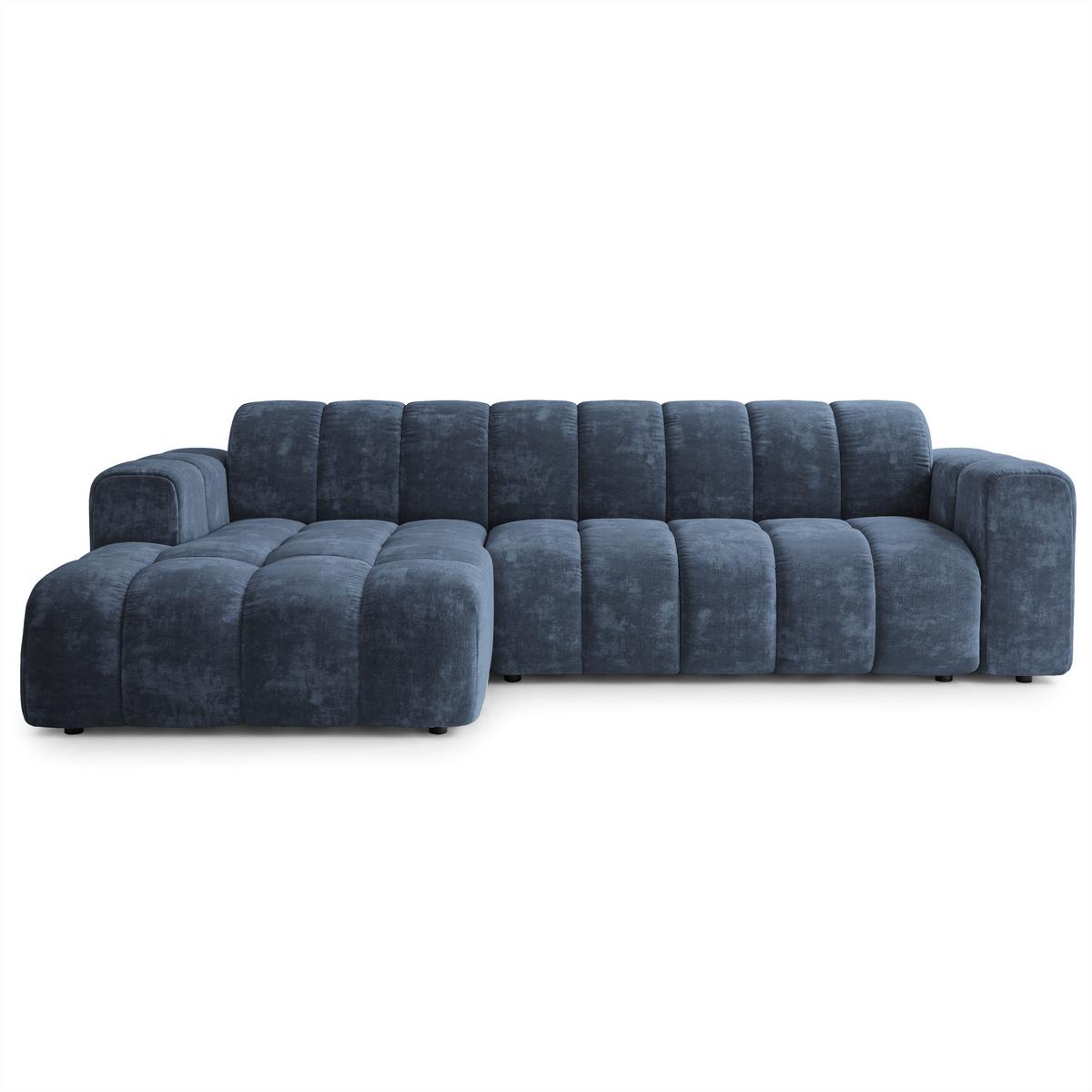 ECKSOFA SETIA LM L-S Blau Chenille - Blau, Holzwerkstoff (304/165cm) - MASSENO
