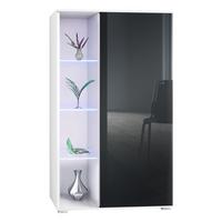 VITRINE Davos Schwarz Hochglanz - Schwarz Hochglanz, Holzwerkstoff (71.5/134/35cm) - Vladon