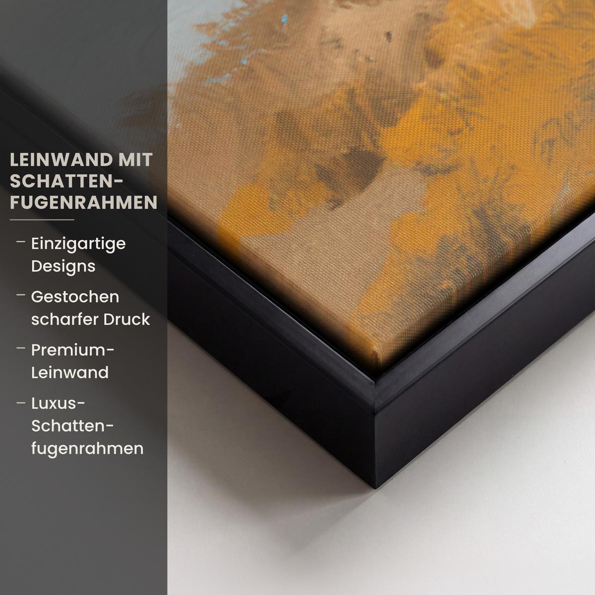 LEINWAND Bilder mit Rahmen - Hügel - Abstrakt - Christentum - Kreuz - 150x100 - Hellgrau, Textil (150/100cm) - MuchoWow