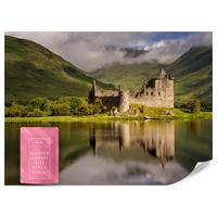 FOTOTAPETE Burgruine Kilchurn See Landschaft 3D 400x280 - Beige/Braun, Papier (400/280cm) - Muralo