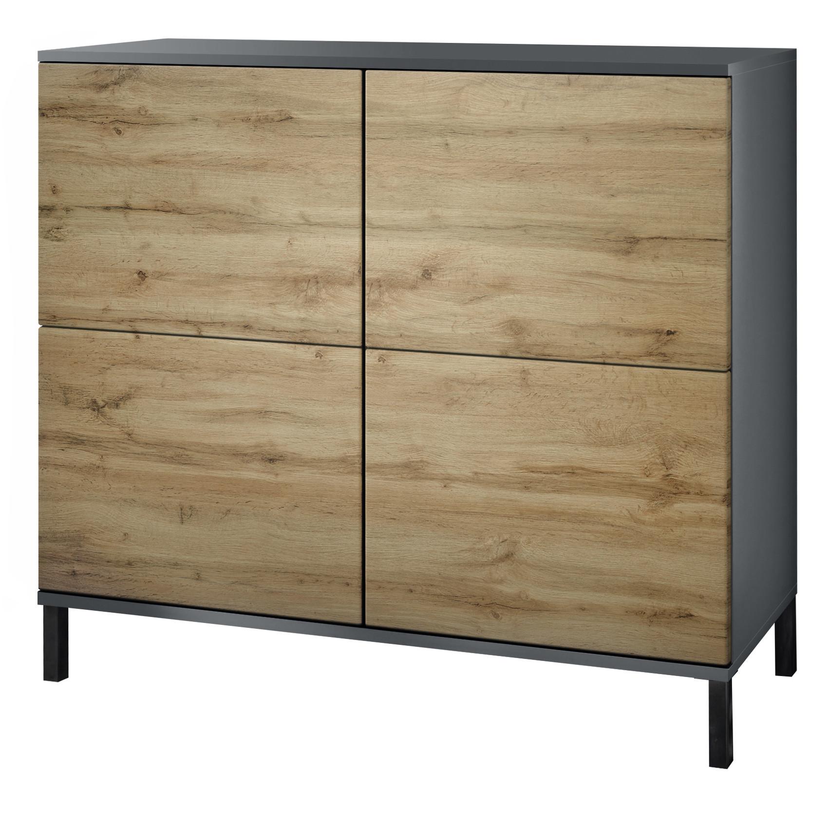 KOMMODE Rova Eiche Wotan - Eiche Wotan, Holzwerkstoff (92.5/83.5/35cm) - Vladon