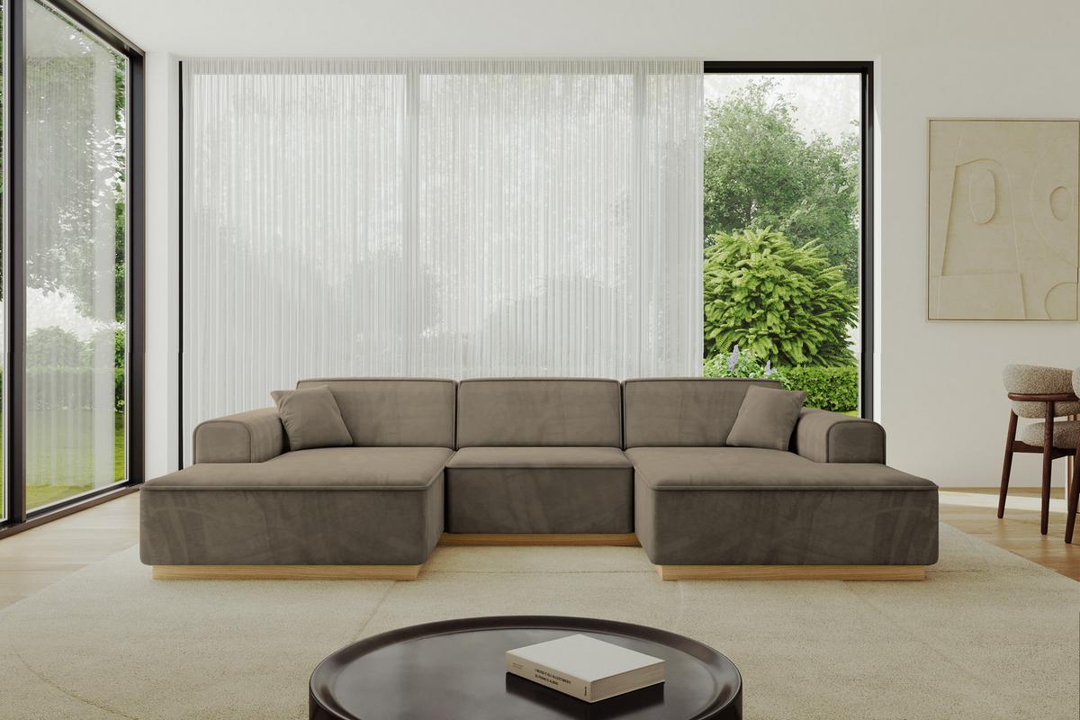 WOHNLANDSCHAFT IREA-U1-v2 - 303x171x83 cm Braun - Braun, Holzwerkstoff/Textil (303/83/171cm) - ALTDECOR