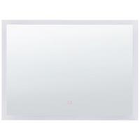 BADSPIEGEL mit LED-Beleuchtung rechteckig 80/60 cm Adour - Silberfarben, Kunststoff (80/60/4cm) - Beliani
