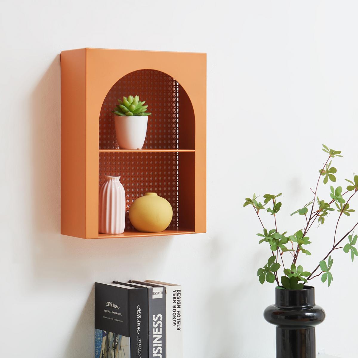 WANDREGAL Jäller I. - Orange, Metall (30/40/13cm) - [en.casa]