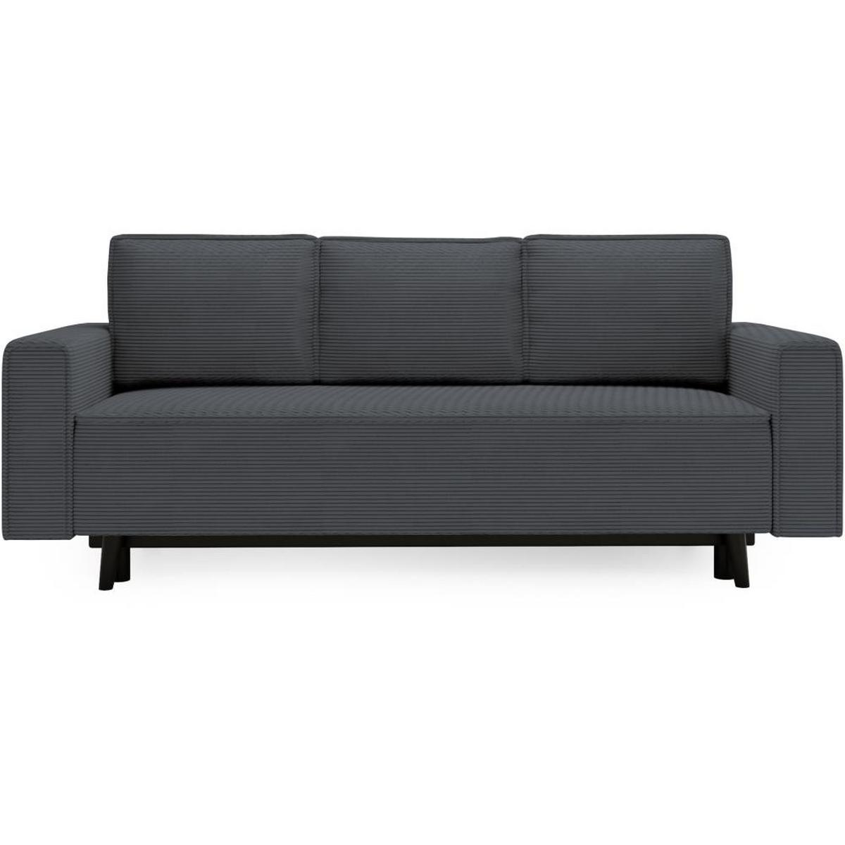 3-SITZER SOFA Monte mit Schlaffunktion dunkelgrau - Dunkelgrau, Textil (225/73/95cm) - Beautysofa