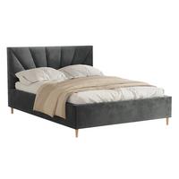 POLSTERBETT AINA 180x200 cm Jasmine 96, 34 Holzlatten, Kopfteil 104 cm - Grau, Textil (180/200cm) - Lookway