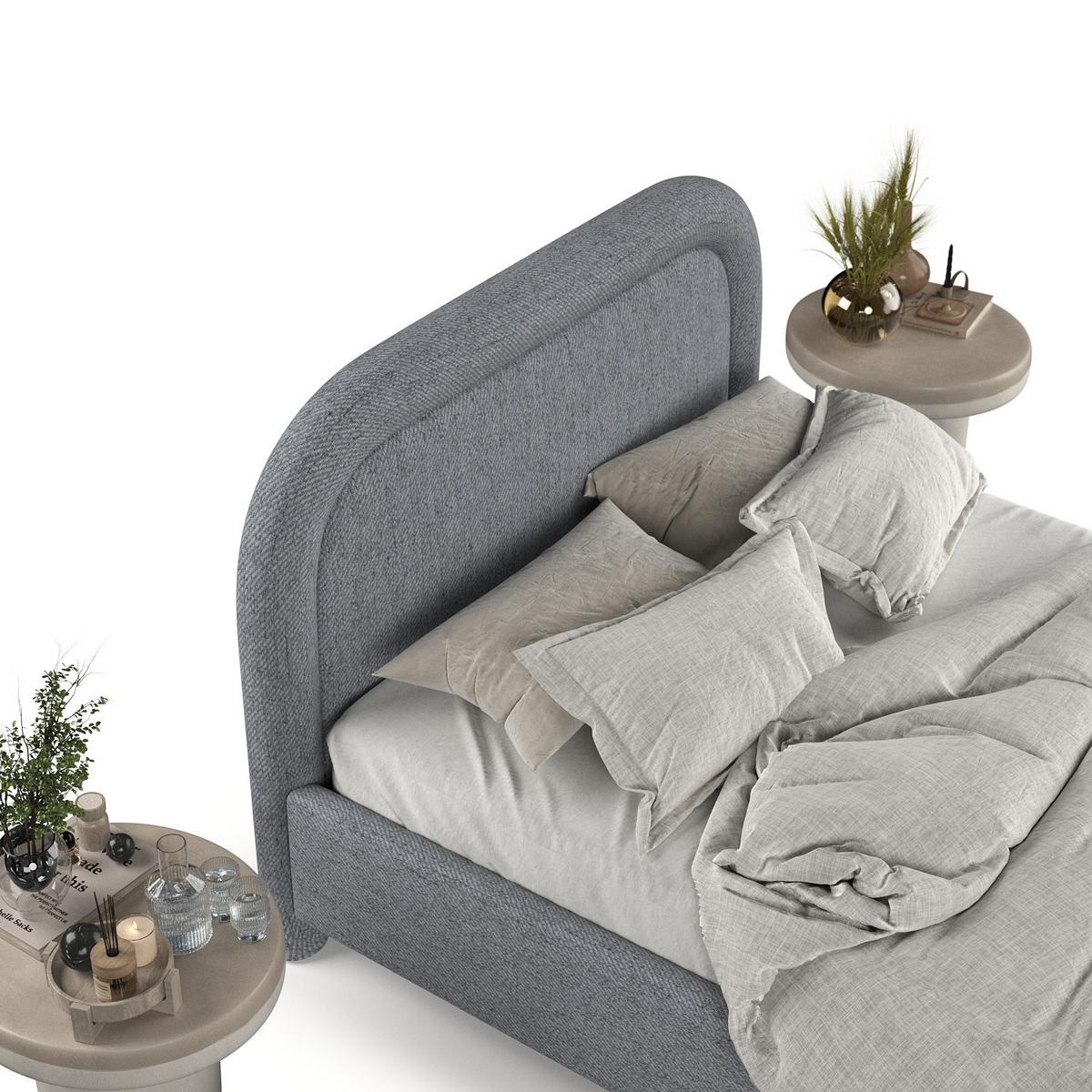 POLSTERBETT Zoya 180/200 cm Grau im Neve Stoff - Naturfarben/Grau, Holz/Holzwerkstoff (180/200cm) - AltaBeds