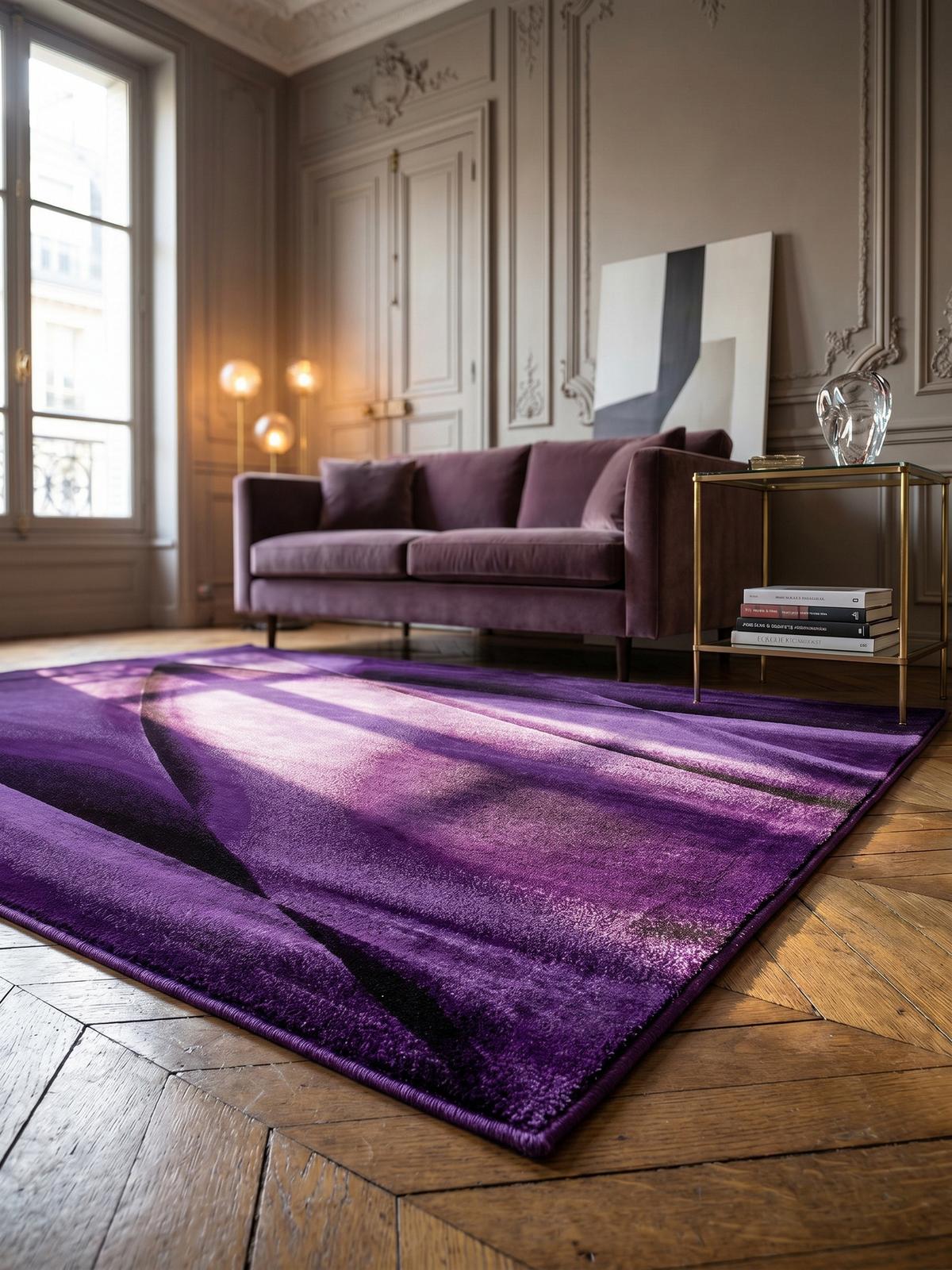 KURZFLORTEPPICH ASPEN, abstrakt, Violett, 120 x 170 cm - Lila, Textil (120/170cm) - KADIMA DESIGN