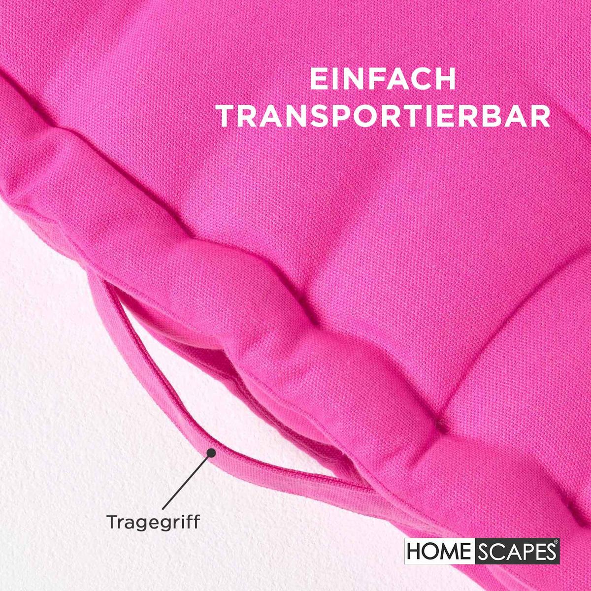 SITZKISSEN pink 40/40/8 cm – Bodenkissen unifarben - Rosa, Textil (40/40/8cm) - Homescapes