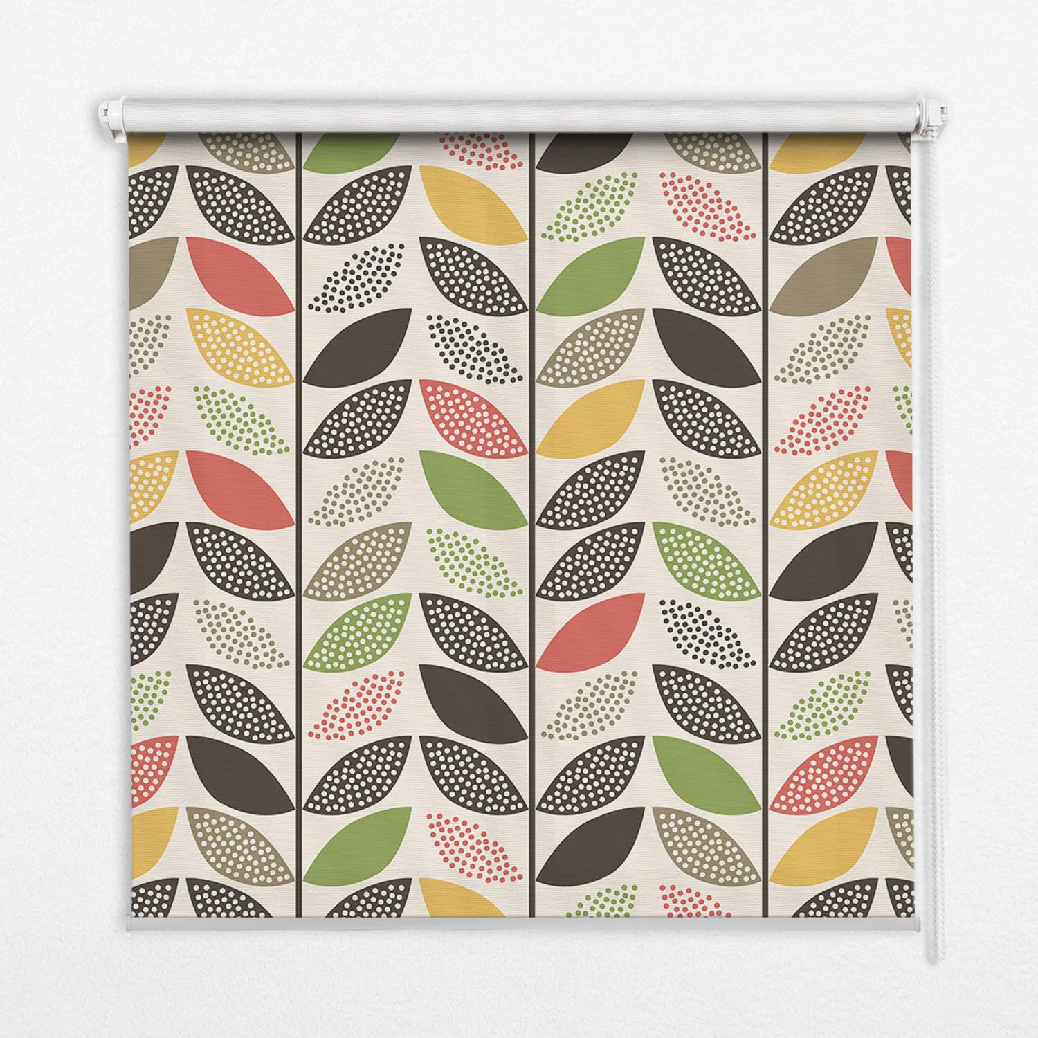 INNENROLLO - Fensterrollo - Rollo - 150x140 cm - Bunte Blätter - Grün, Kunststoff (150/140/0.5cm) - TULUP
