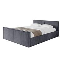 POLSTERBETT mit Bettkasten, Fußteil und Lattenrost, Boxbett mit Matratze H3/H4 - EMMI-Z-V1 180x200 Dunkelgrau - Dunkelgrau, Holzwerkstoff/Textil (180/200cm) - ALTDECOR