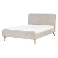 POLSTERBETT mit Lattenrost 140x200 cm Beige Rennes - Beige, Textil (140/200cm) - Beliani