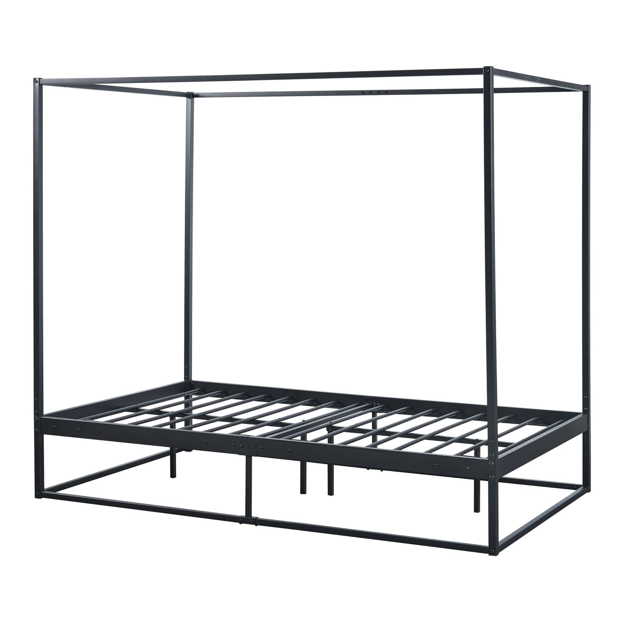 HIMMELBETT Kristianstad - Schwarz, Metall (120/200cm) - [en.casa]