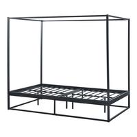 HIMMELBETT Kristianstad - Schwarz, Metall (120/200cm) - [en.casa]