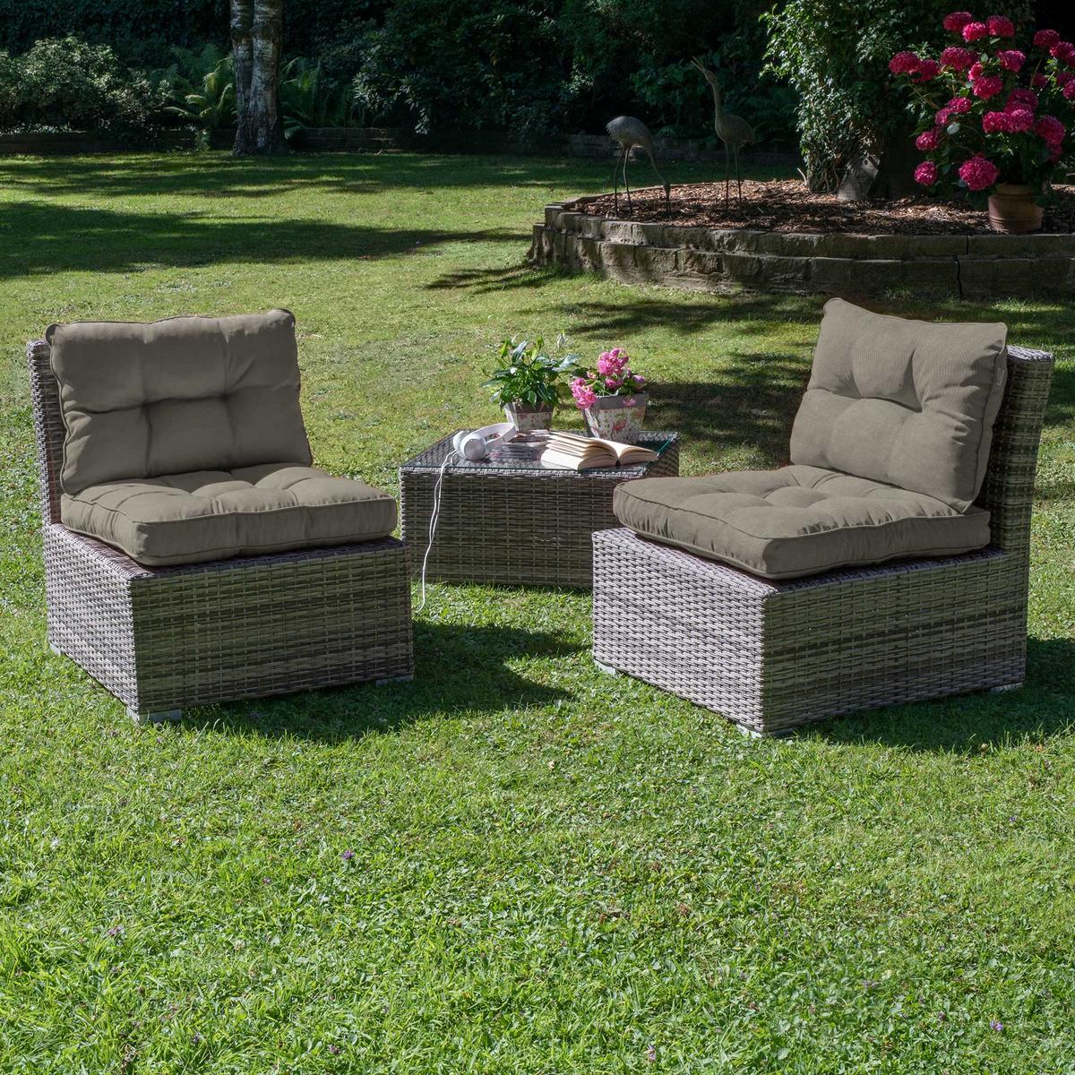 LOUNGEKISSEN Flair Outdoor Sitz 50/50/10cm Hellgrau - Hellgrau, Textil (50/10/50cm) - Beautissu 