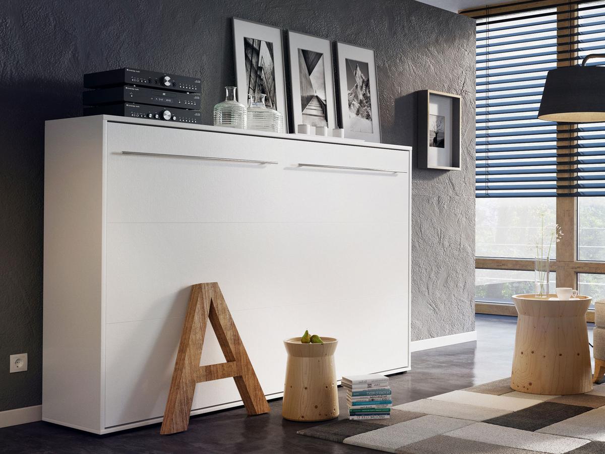 SCHRANKBETT Concept Pro II Horizontal - Weiß, Holzwerkstoff (90/200cm) - MIRJAN24