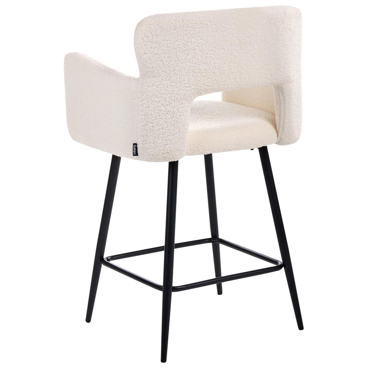 BARSTUHL 2er-Set Bouclé Cremeweiß Sanilac - Weiß, Textil (53/94/51cm) - Beliani
