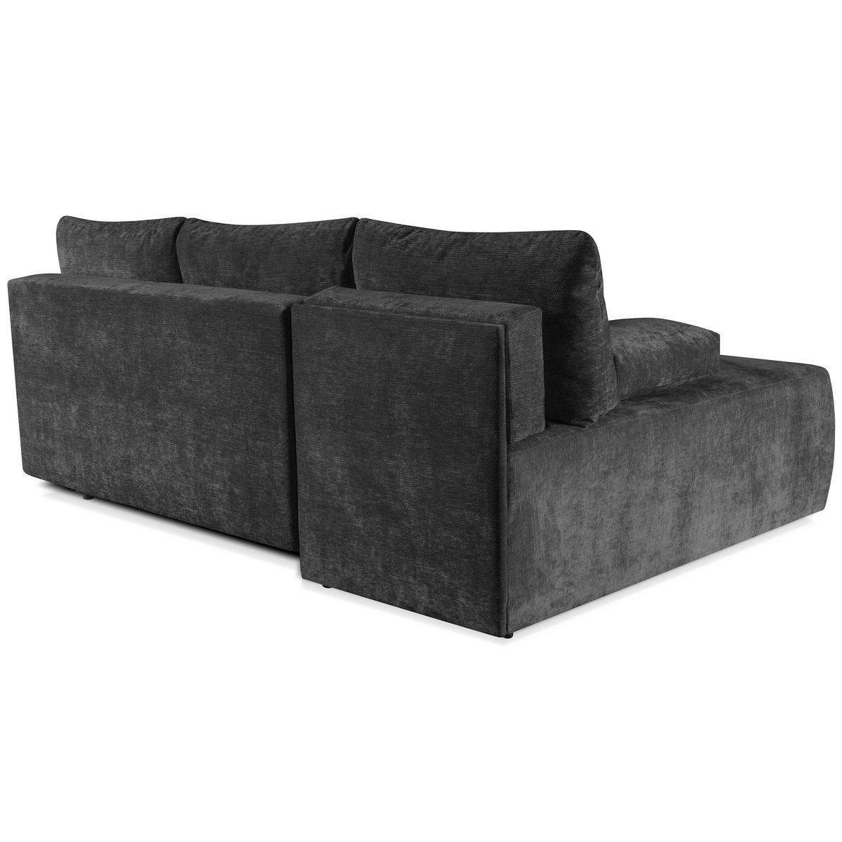 ECKSCHLAFSOFA Liana mit Schlaffunktion und Bettkasten, Links, Dunkelgrau - Dunkelgrau, Textil (206/154cm) - Beautysofa