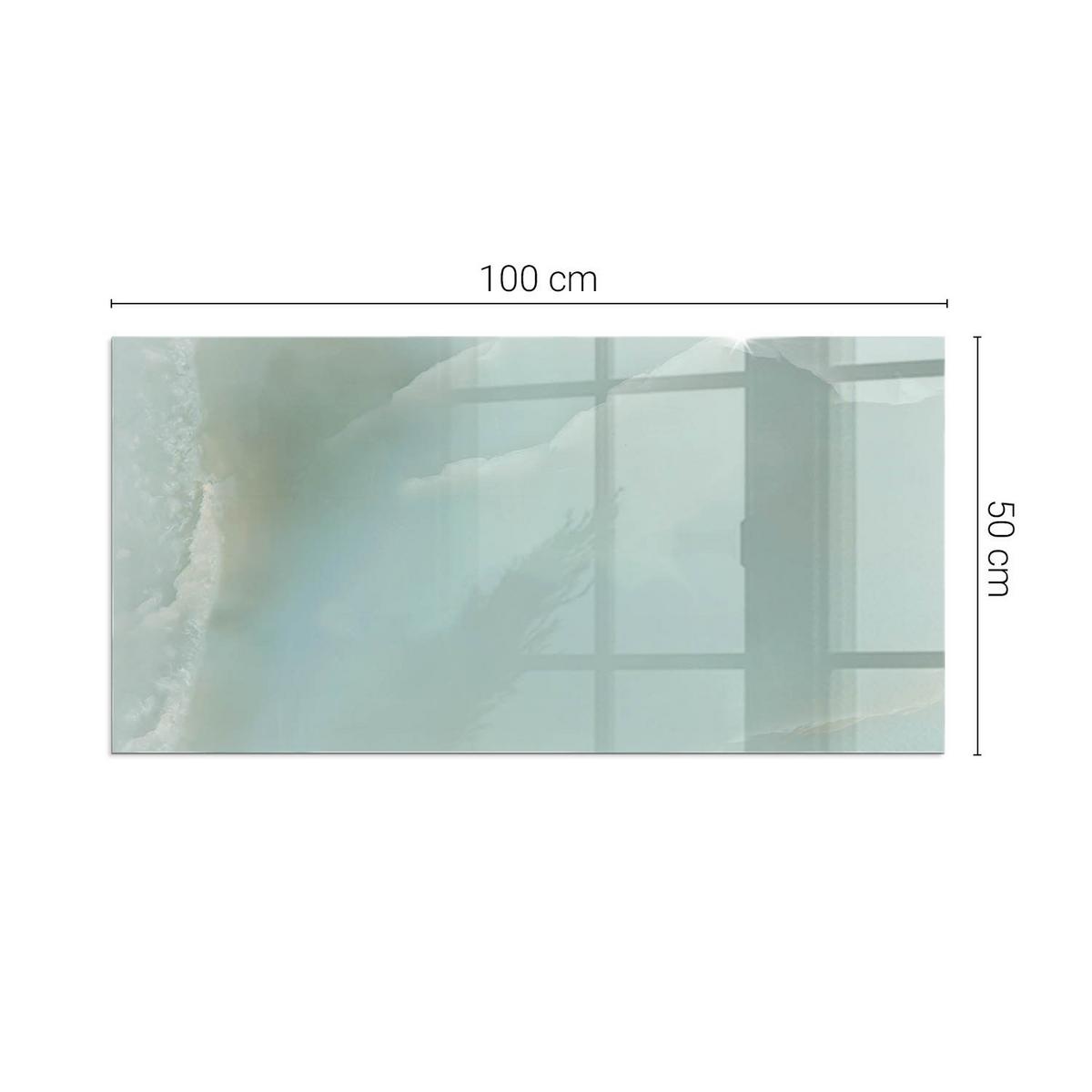 GLASPLATTE für Kamin 100x50 cm - Türkis, Glas (100/50/0.4cm) - TULUP