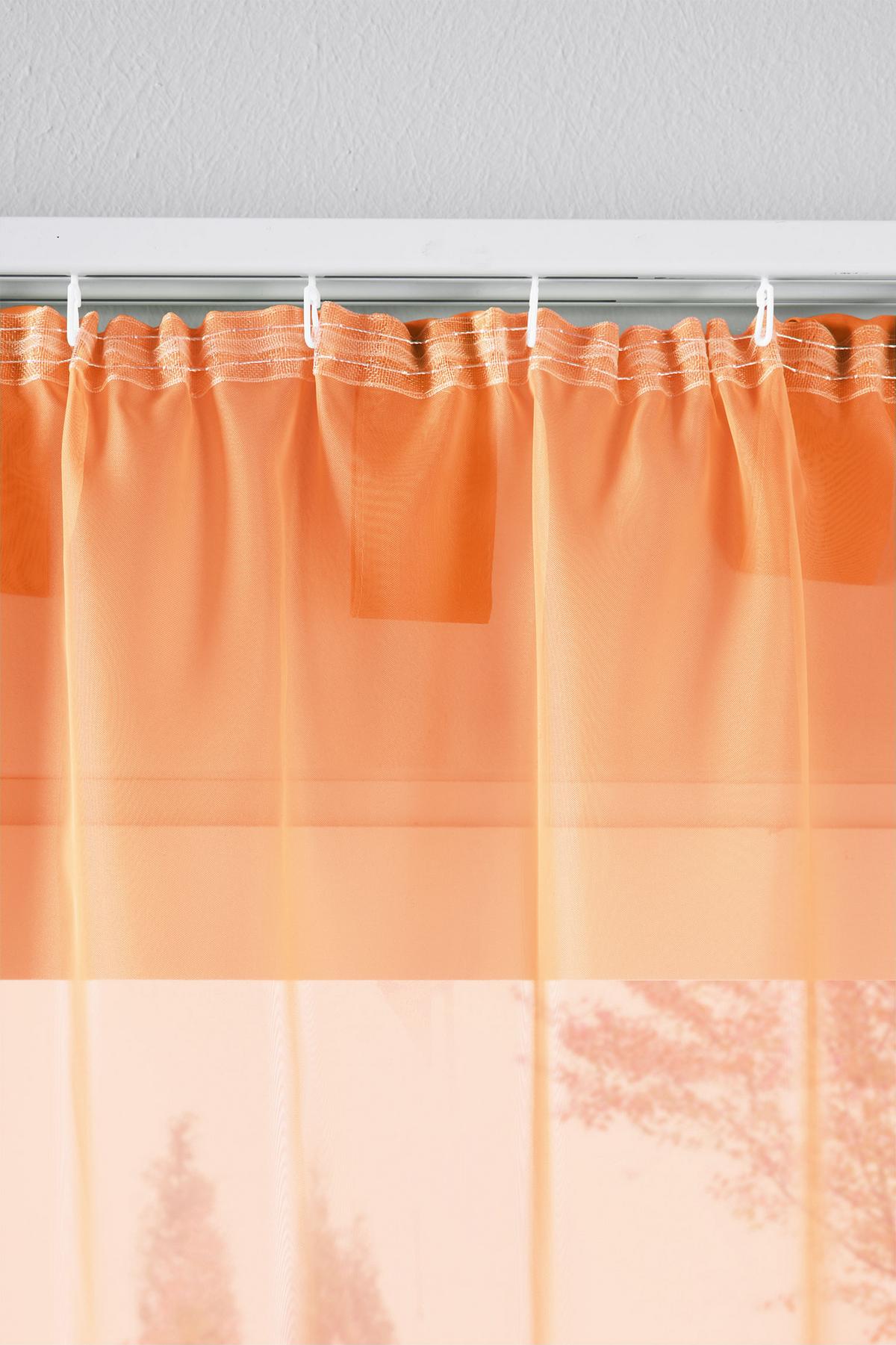 SCHLAUFENGARDINEN Voile 2er Set 245x140 cm Orange - Orange, Textil (140/245cm) - Gardinenbox.eu