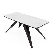 AUSZIEHTISCH FENTO 160/80/76 cm, Schwarz / Bianco (Weiß) - Perlmutt/Schwarz, Holzwerkstoff/Metall (80/160/76cm) - Idohome