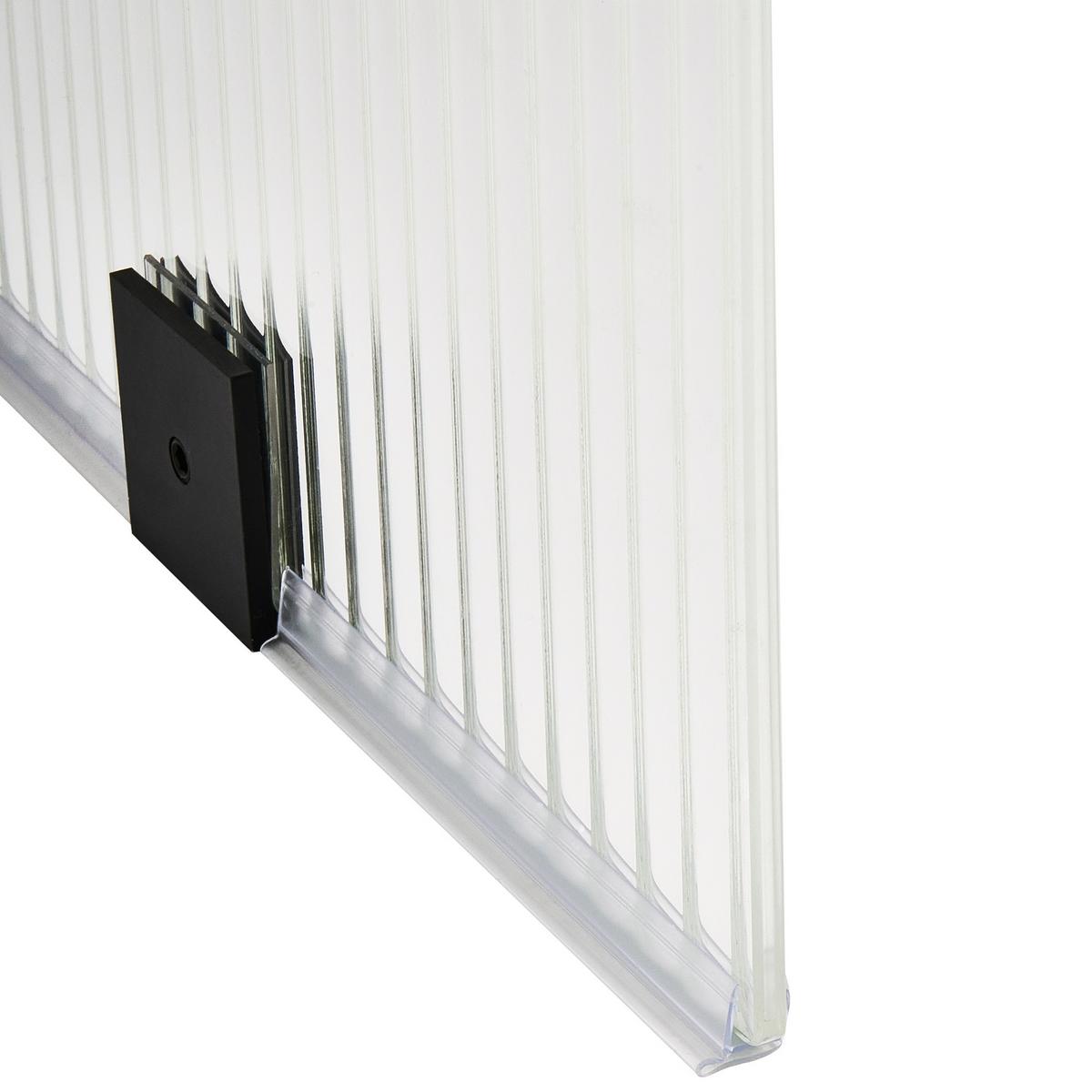 DUSCHWAND 90/195 cm Transparent Mahuida - Transparent/Schwarz, Glas (90/195cm) - Beliani