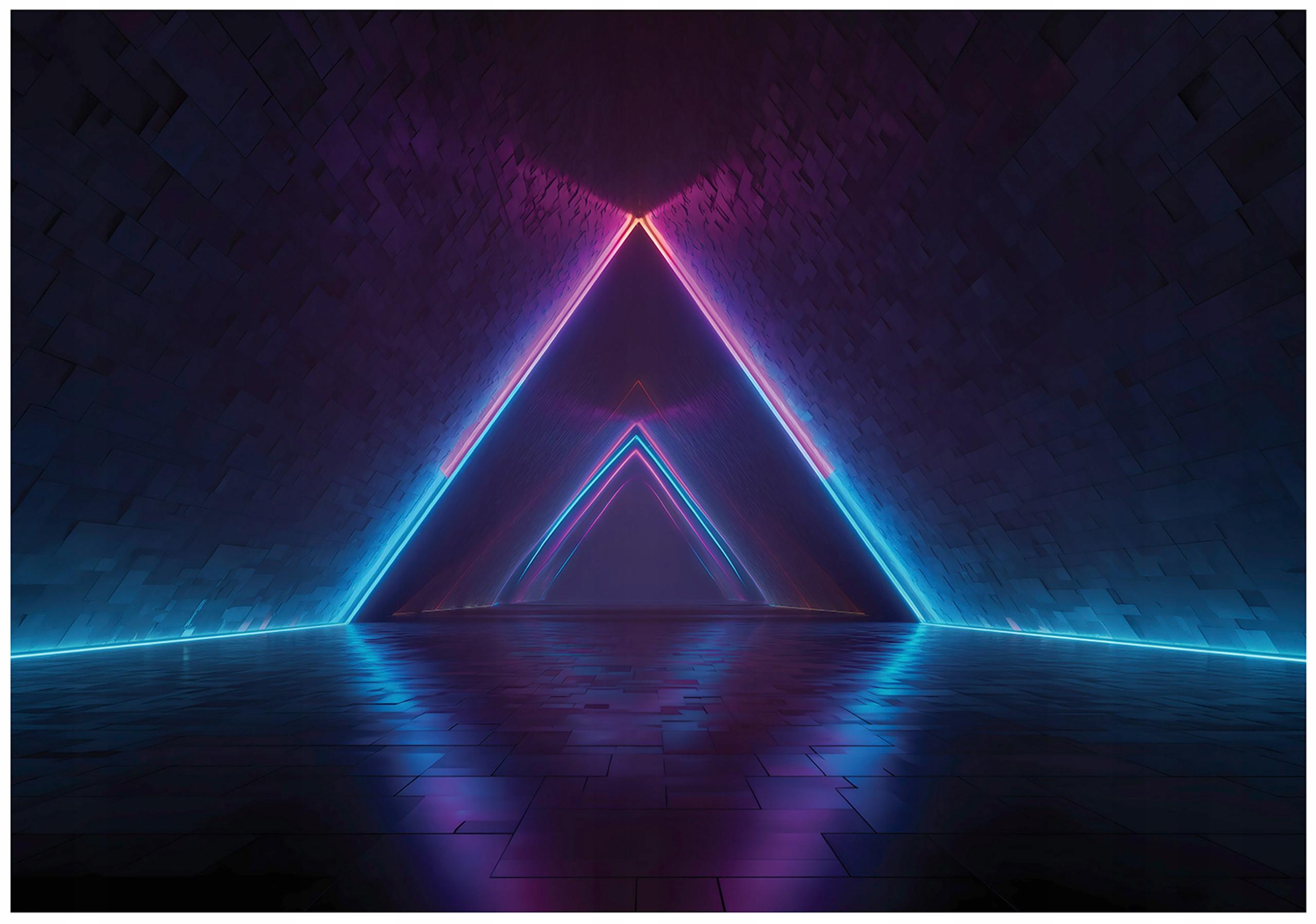 FOTOTAPETE Abstrakt Gaming Blau 300x210 cm - Multicolor, Papier (300/210cm) - Wallarena
