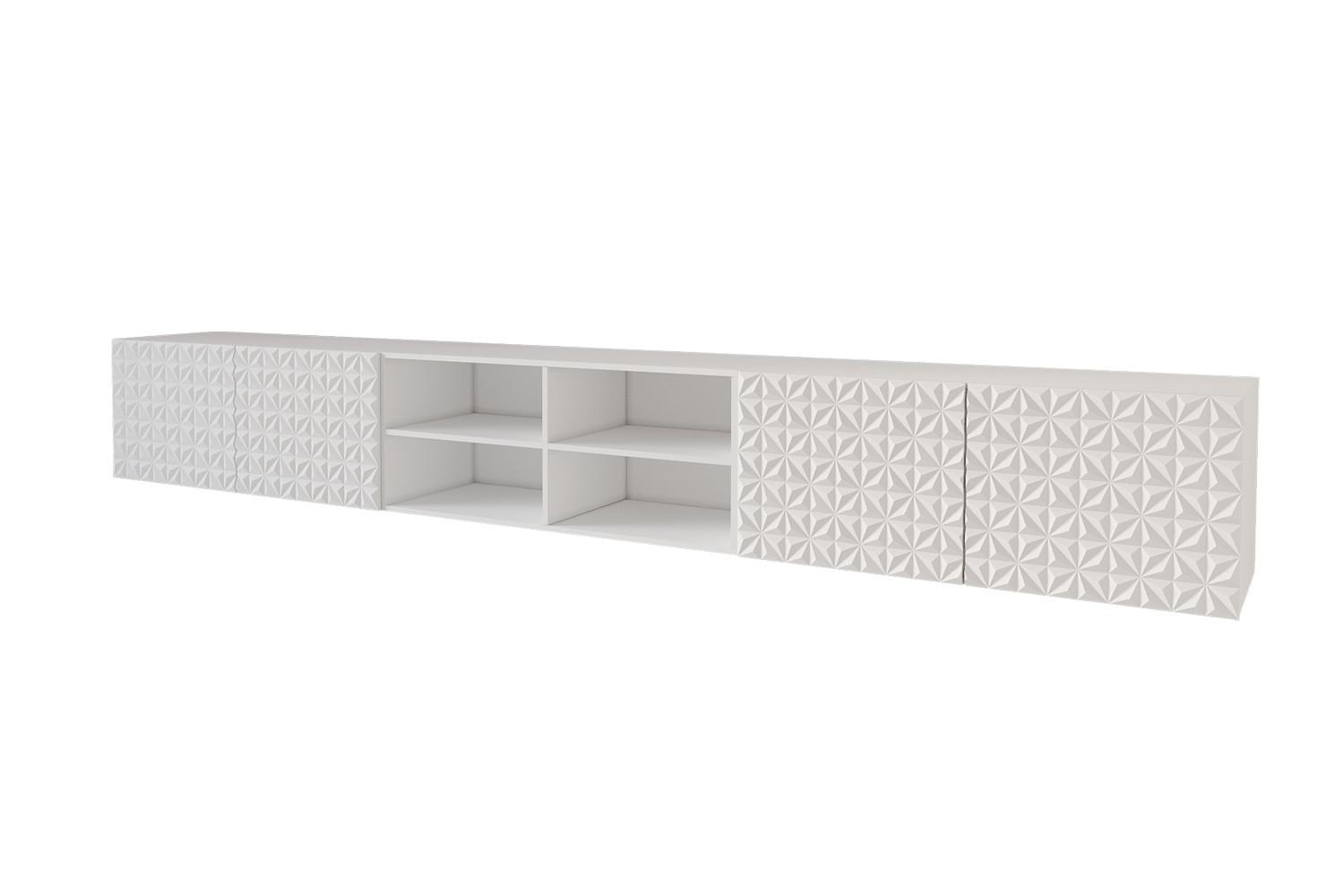 LOWBOARD VIRA-W 3x100x40x40 cm - Weiß - Weiß, Holzwerkstoff (300/40/40cm) - ALTDECOR